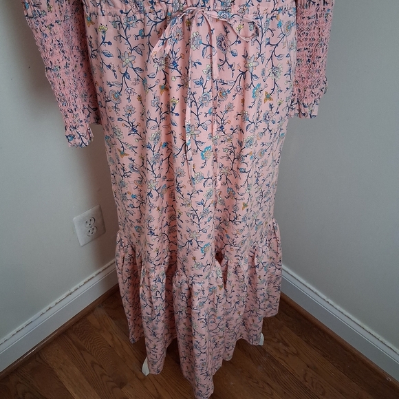 Tuckernuck Hyacinth House Light Pink Floral Lucille Maxi Dress Size Large NWOT - Picture 5 of 14
